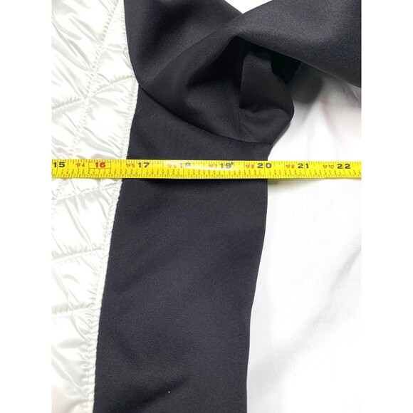 Calvin Klein Performance Repel White Puffer Jacket Black Sleeves Hooded Size L - Picture 5 of 13